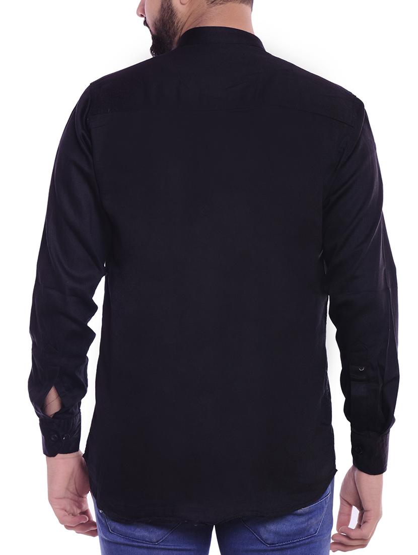 black cotton casual shirt - 15815704 - Zoom Image - 3