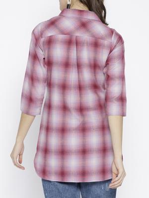 Checkered shirt tunic - 15816261 - Standard Image - 3
