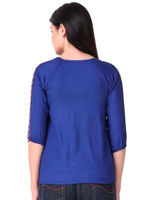 Tassel tie neck embroidered top - 15816378 - Standard Image - 3