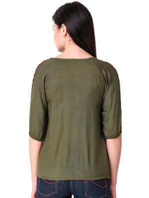 Tassel tie neck embroidered top - 15816380 - Standard Image - 3