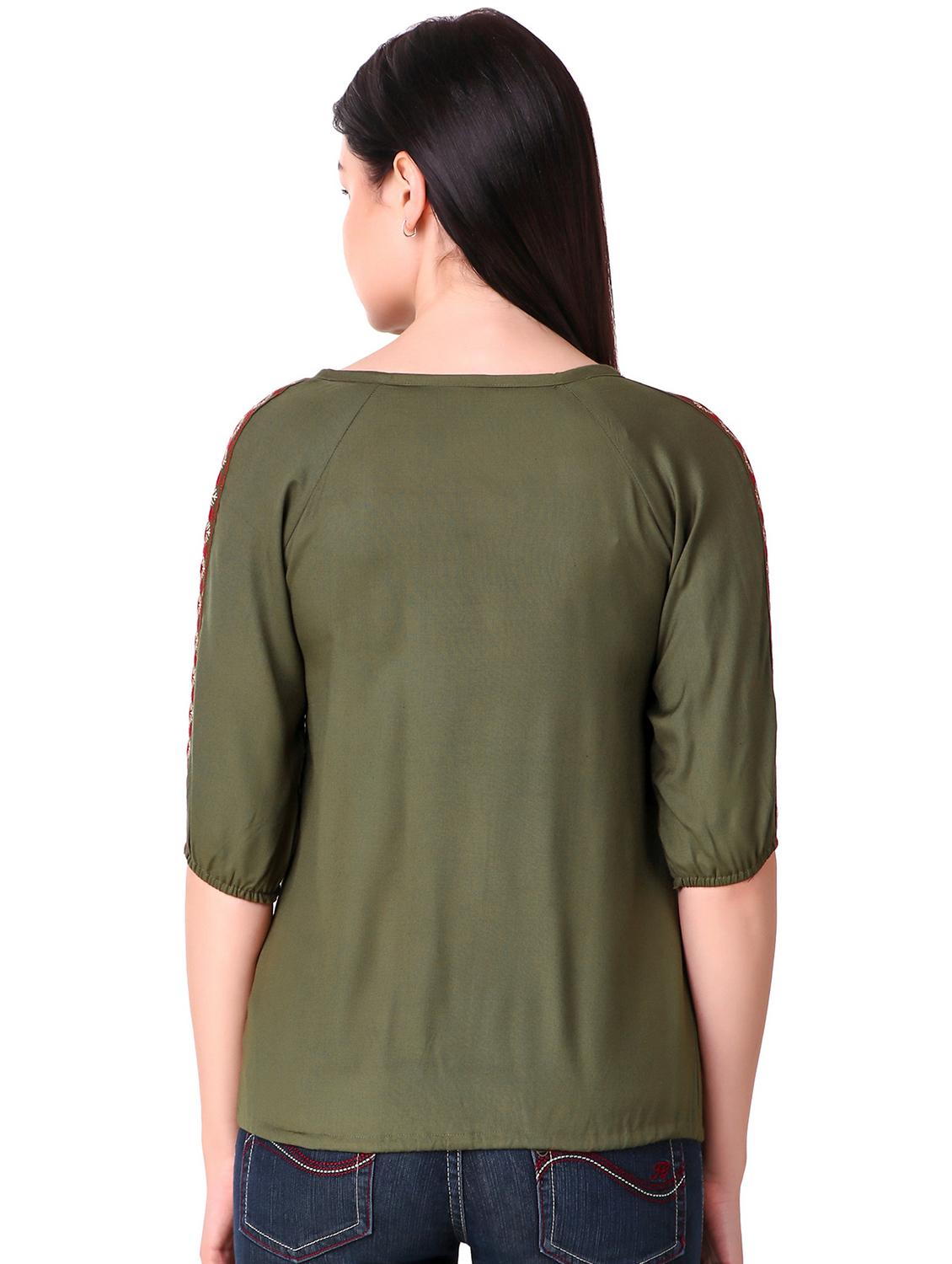 Tassel tie neck embroidered top - 15816380 - Zoom Image - 3