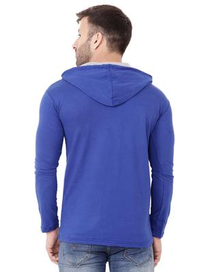 blue hooded button t-shirt - 15816387 - Standard Image - 3