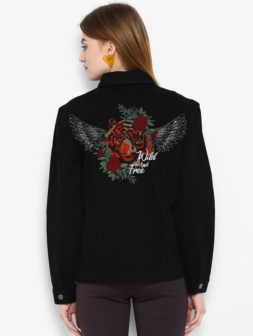 Embroidered back denim jacket - 15817374 - Zoom Image - 3