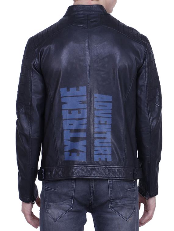 black printed biker jacket - 15817450 - Zoom Image - 3