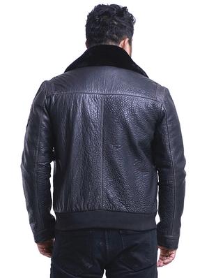 blue leather biker jacket - 15817466 - Standard Image - 3