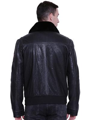 blue leather biker jacket - 15817466 - Standard Image - 3