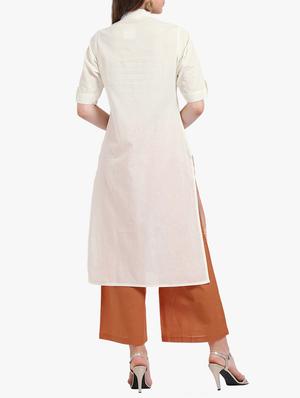 pin-tuck kurta with palazzo set - 15817509 - Standard Image - 3