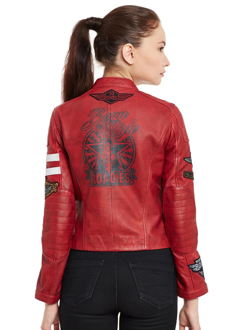 Graphic patch detail biker jacket - 15817655 - Zoom Image - 3