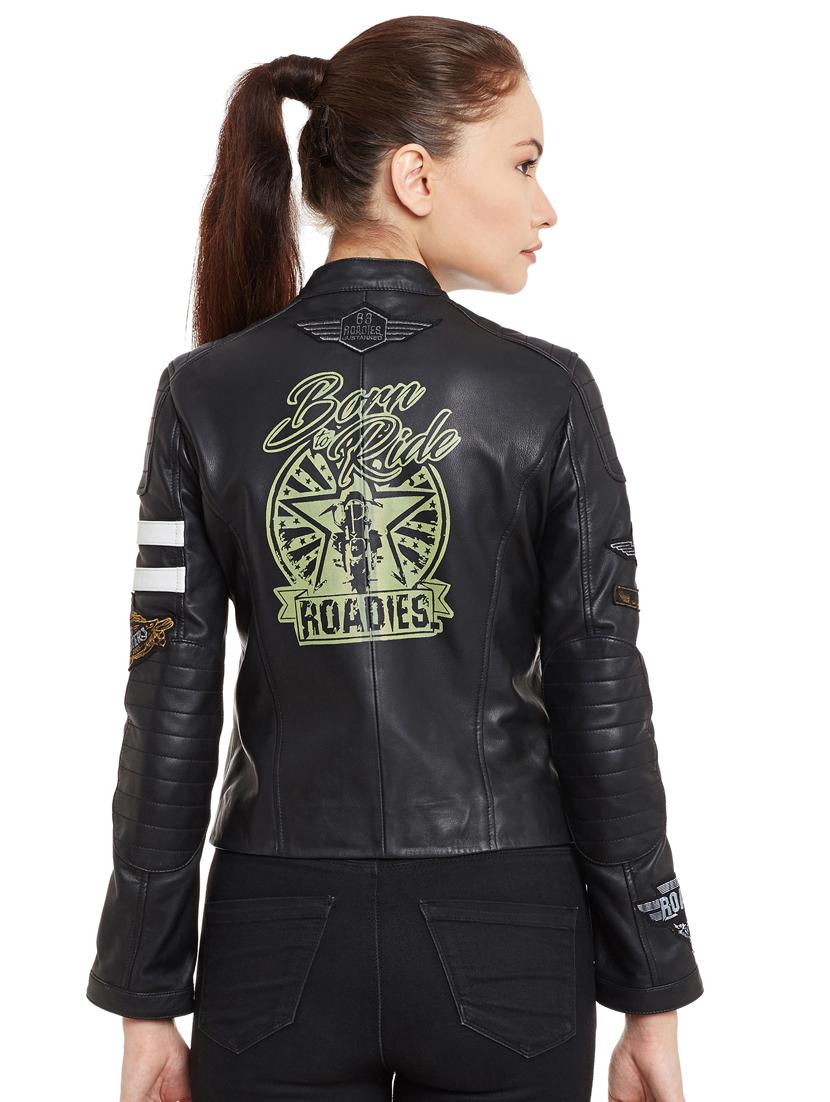 graphic patch detail biker jacket - 15817656 - Zoom Image - 3