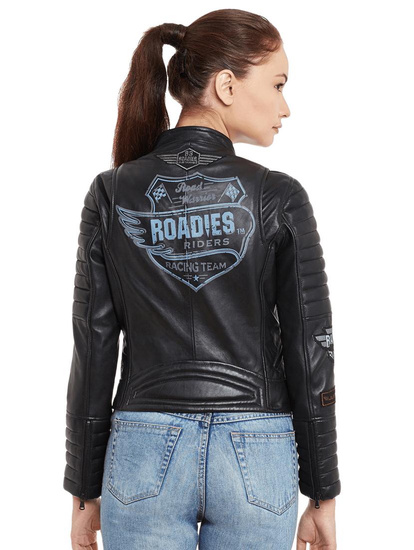 graphic patch quilted sleeved biker jacket - 15817658 - Zoom Image - 3