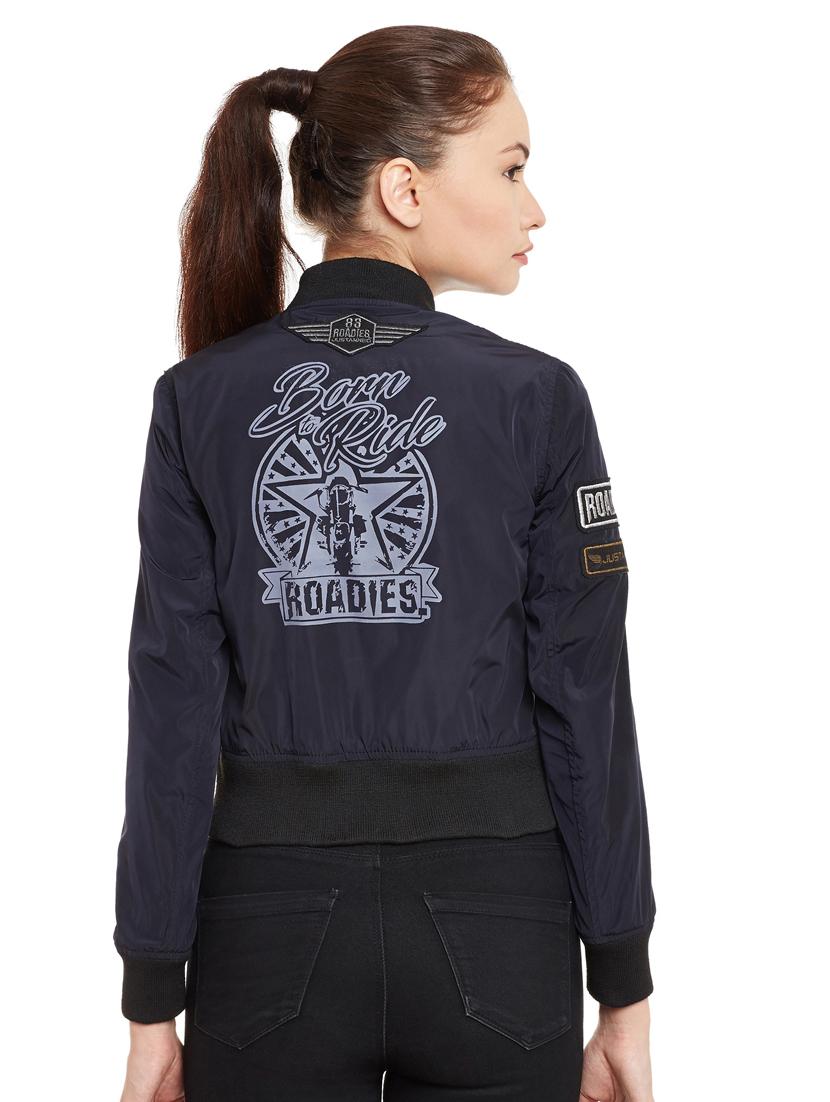 Navy varsity patch detail jacket - 15817659 - Zoom Image - 3