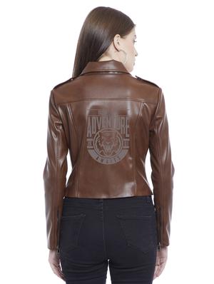 Shirt collar faux leather jacket - 15817661 - Standard Image - 3