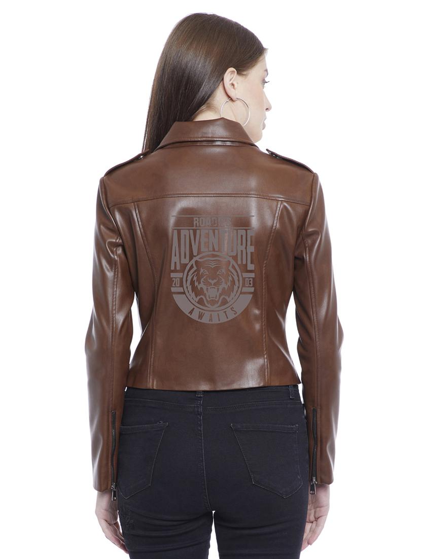 Shirt collar faux leather jacket - 15817661 - Zoom Image - 3