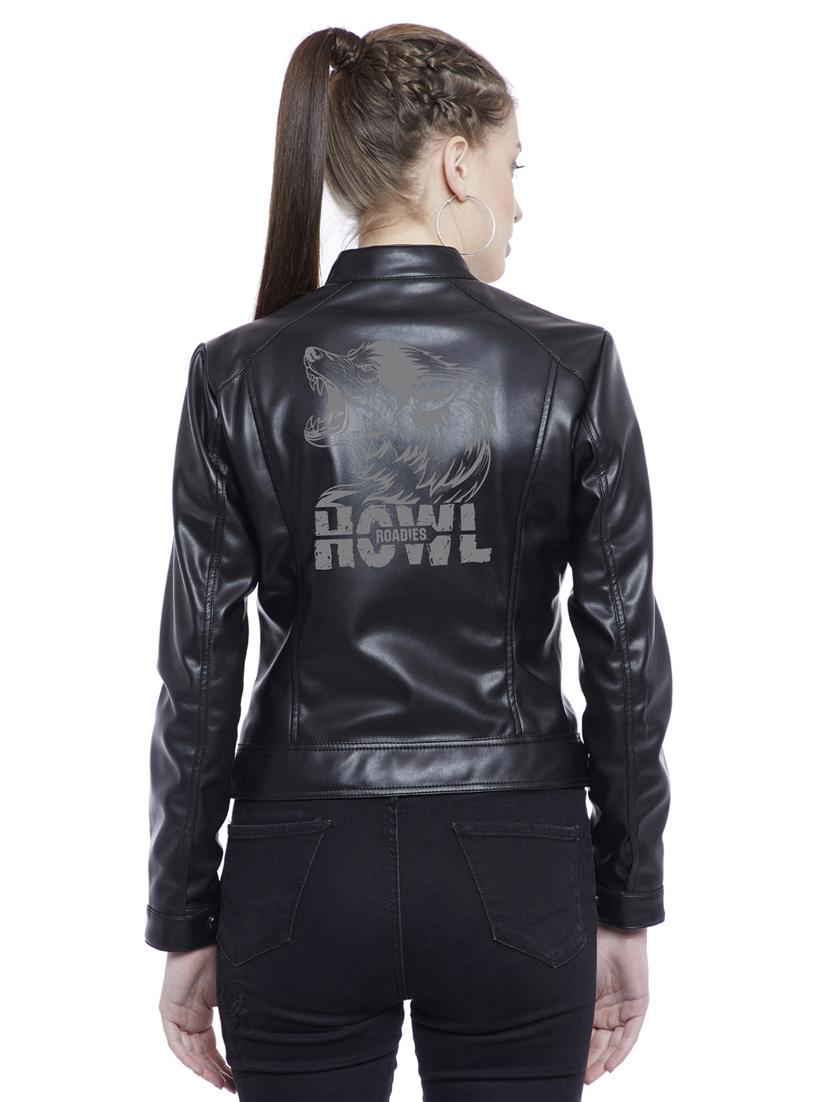 zipped pocket printed biker jacket - 15817664 - Zoom Image - 3