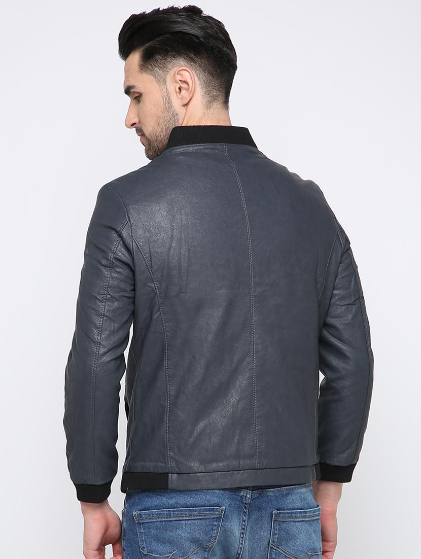 blue leatherette biker jacket - 15817826 - Zoom Image - 3