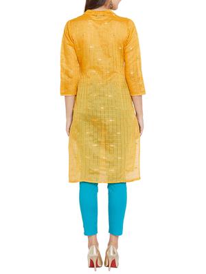 checkered printed straight kurta - 15818227 - Standard Image - 3