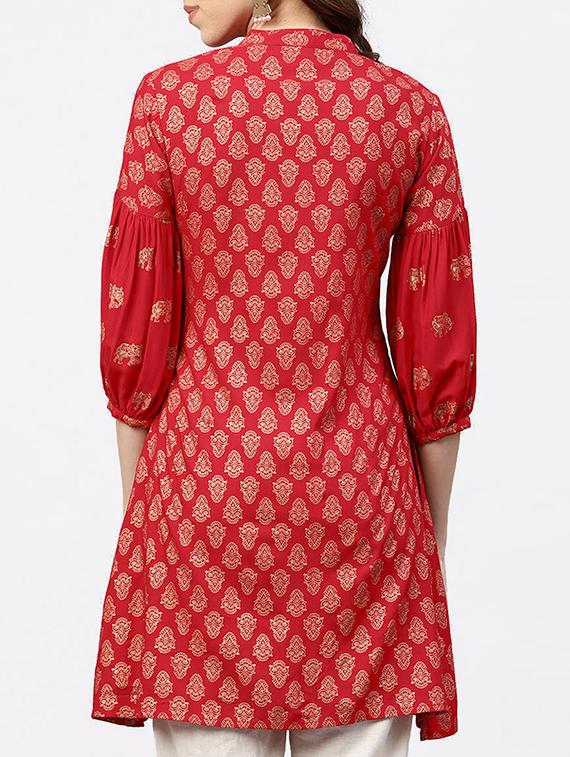 ethnic motif printed a-line kurta - 15818716 - Zoom Image - 3