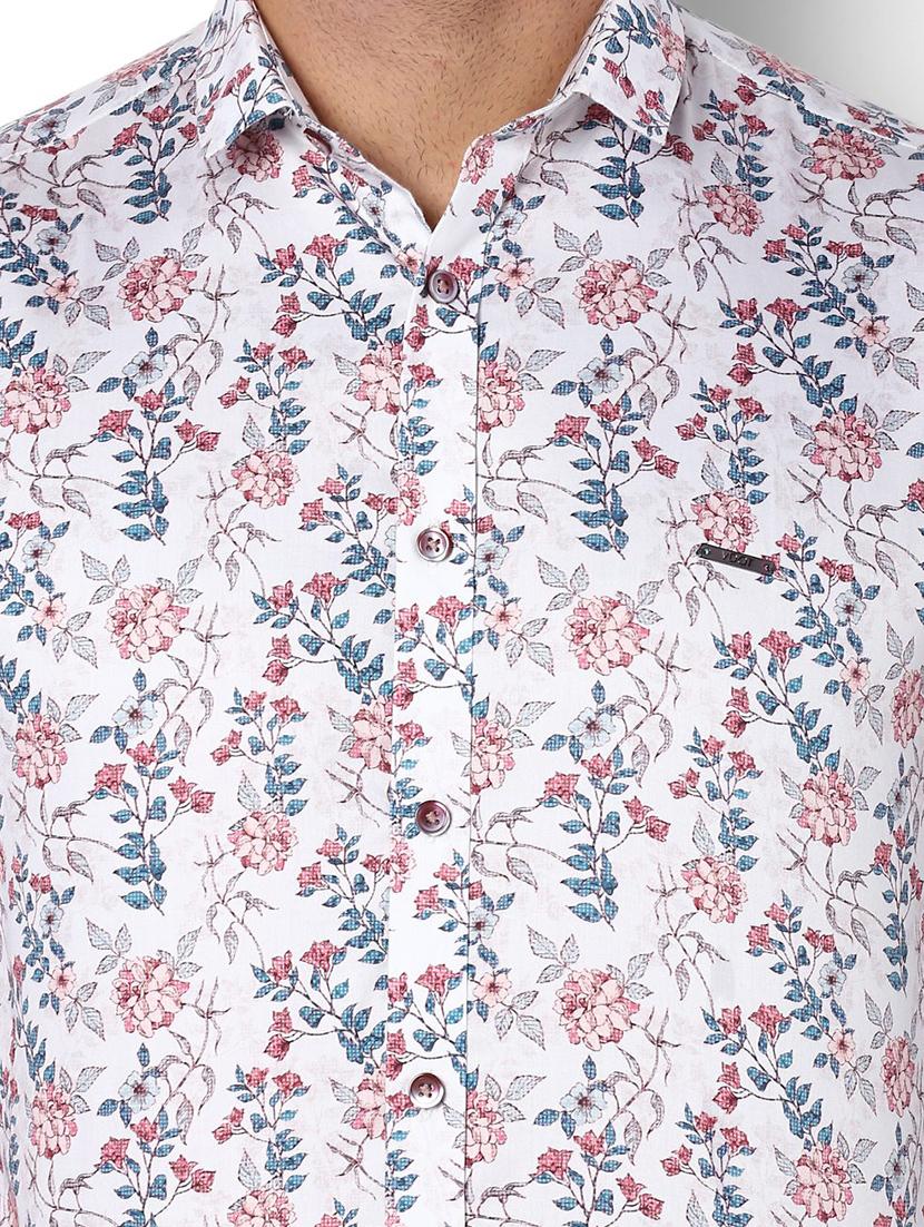 white floral printed casual shirt - 15820858 - Zoom Image - 3