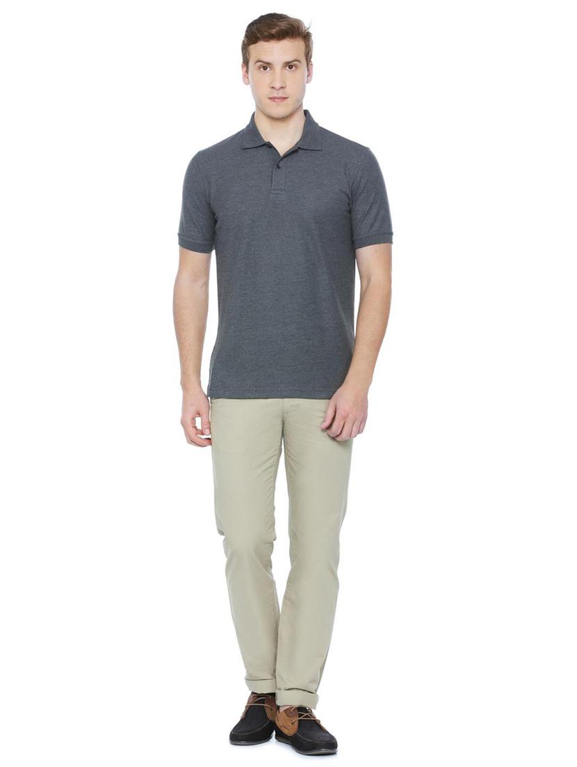 solid grey polo t-shirt - 15821350 - Zoom Image - 3