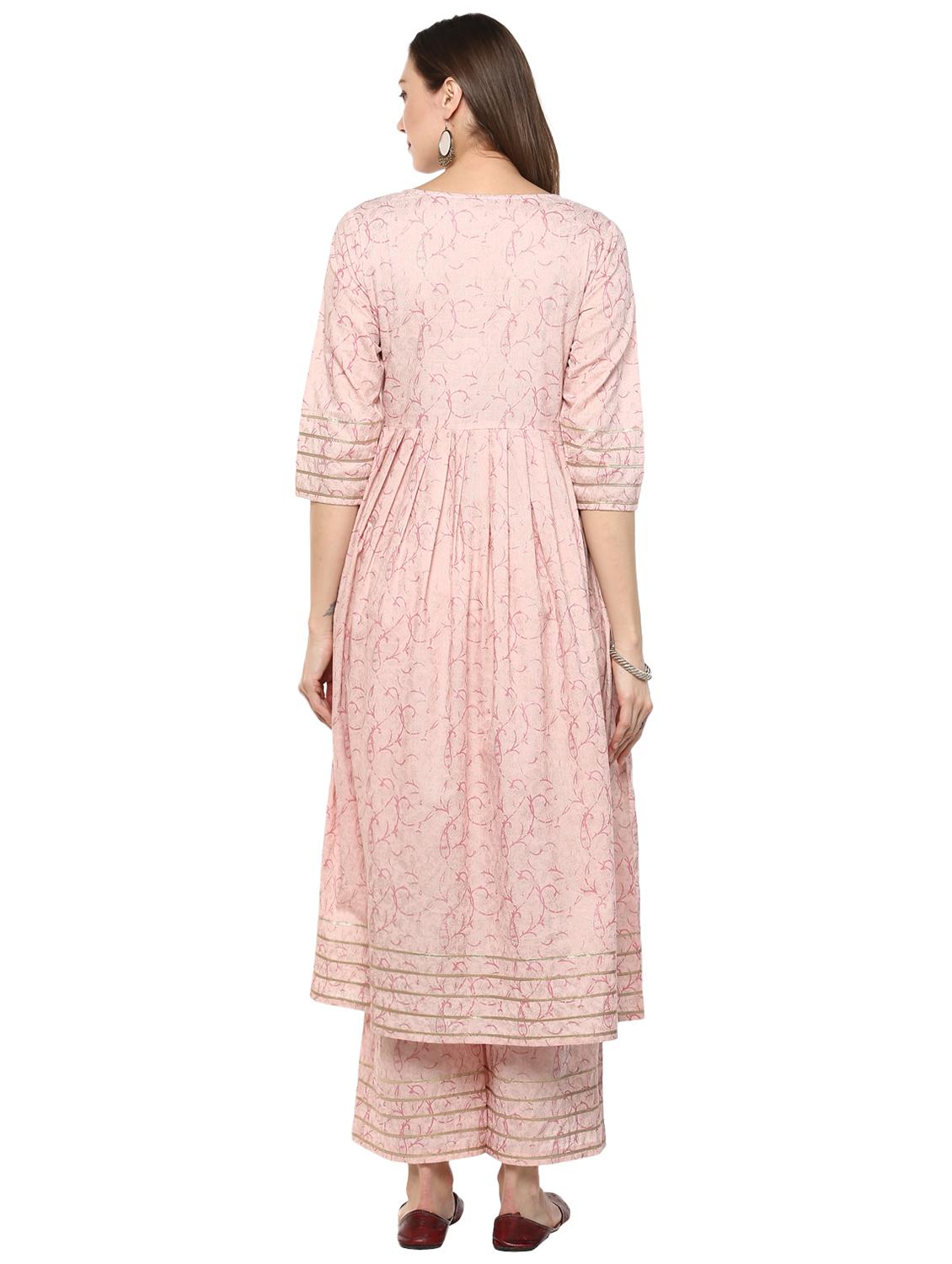 gota patti pom pom detail kurta palazzo set - 15821994 - Zoom Image - 3