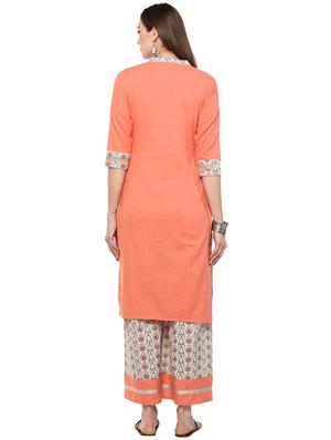 printed kurta with palazzo set - 15821996 - Standard Image - 3
