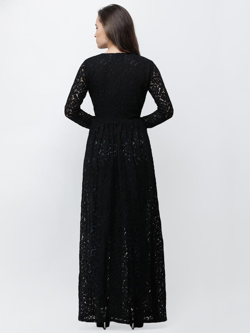front slit button detail laced tunic - 15822107 - Zoom Image - 3