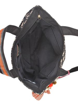 black cotton regular handbag - 15822454 - Standard Image - 3