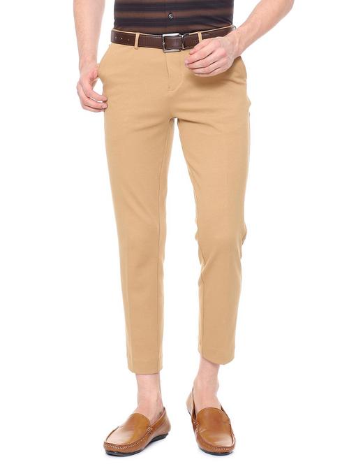 beige cotton blend chinos - 15822933 - Standard Image - 1
