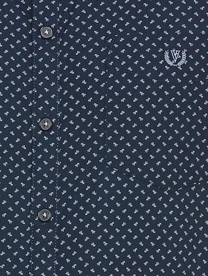 navy blue printed casual shirt - 15823040 - Standard Image - 3