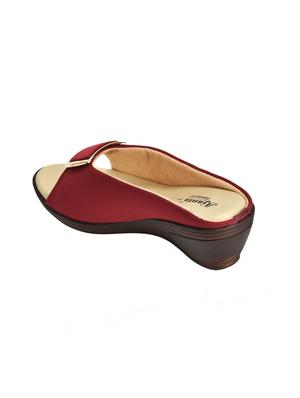red slip on wedges - 15824141 - Standard Image - 3