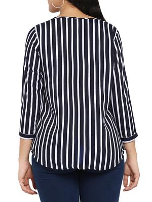 navy striped top - 15824349 - Standard Image - 3