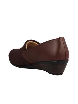 brown slip on wedges - 15824859 - Standard Image - 3