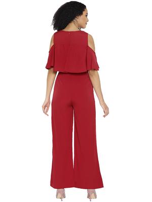 keyhole neck cold shoulder jumpsuit - 15825151 - Standard Image - 3