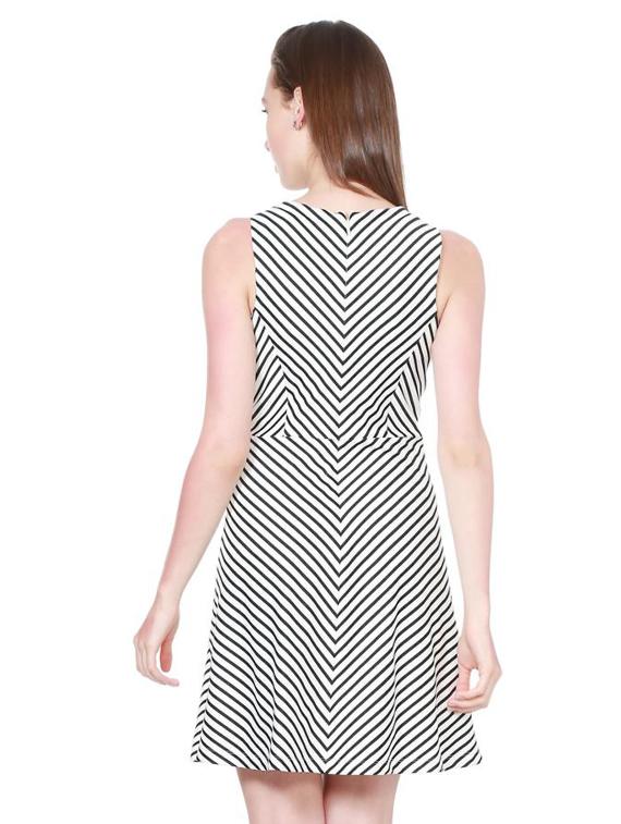 striped sleeveless a-line dress - 15826702 - Zoom Image - 3