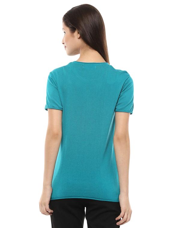 short sleeved knitted top - 15827446 - Zoom Image - 3