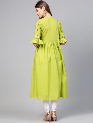 Embroidered a-line kurta - 15827713 - Standard Image - 3