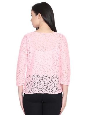 laced boat neck top - 15827770 - Standard Image - 3