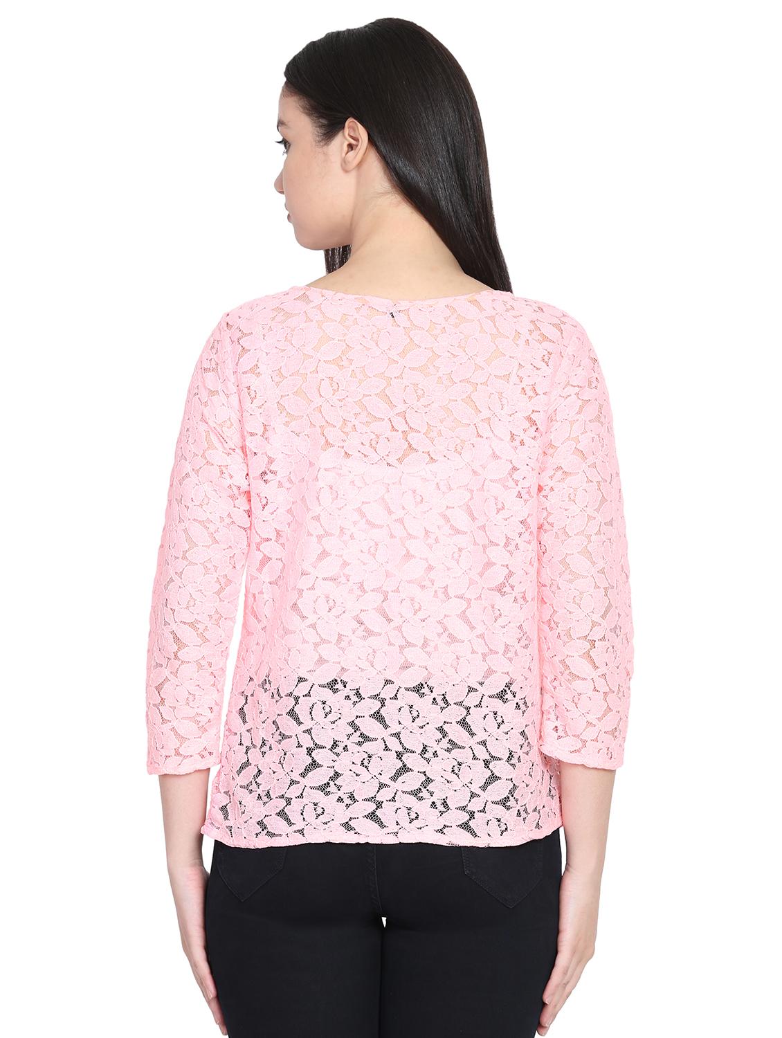 laced boat neck top - 15827770 - Zoom Image - 3