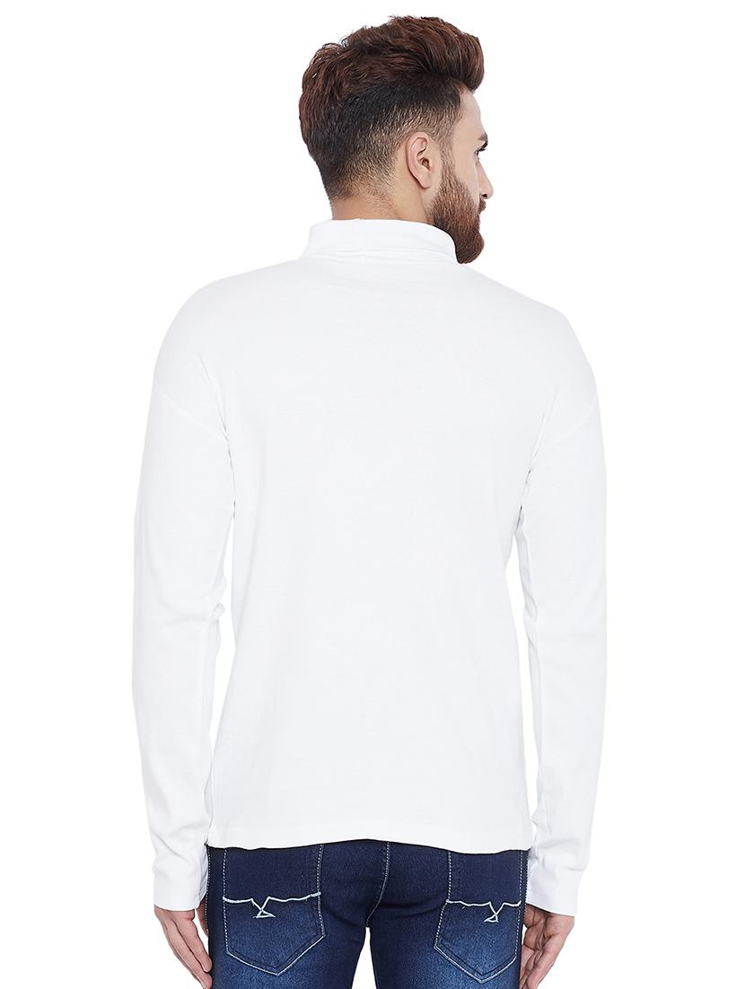 solid white turtle neck t-shirt - 15831014 - Zoom Image - 3