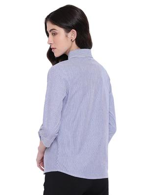 curved hem pinstriped shirt - 15831803 - Standard Image - 3