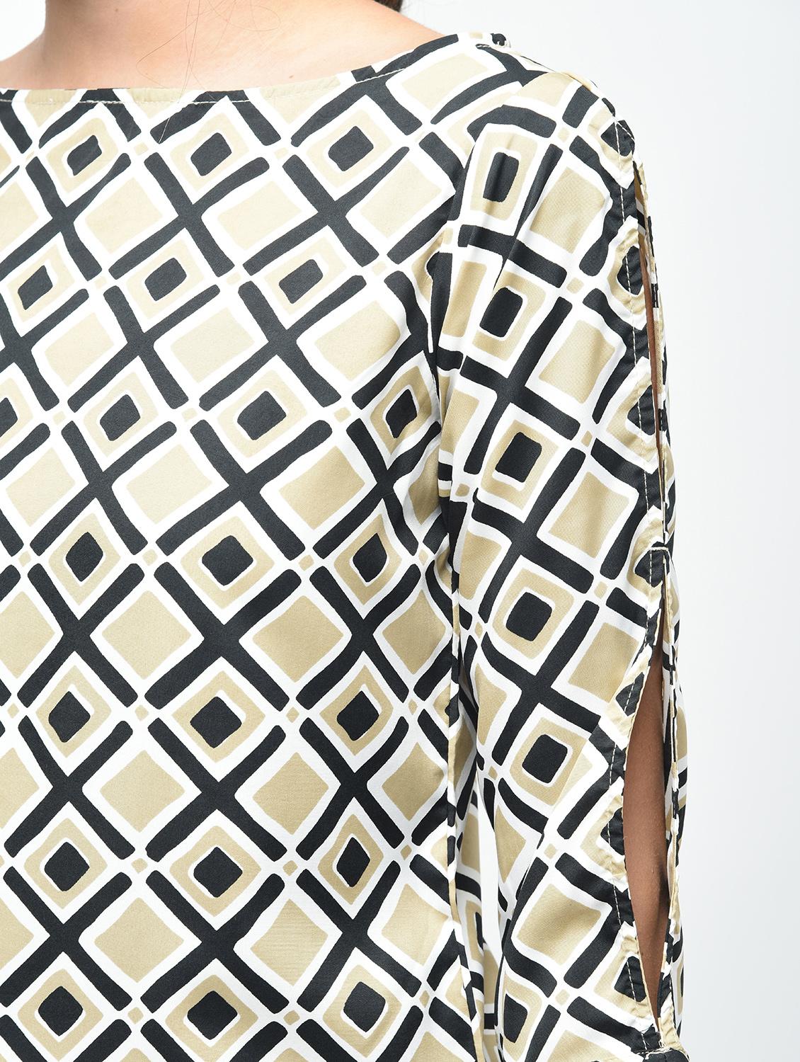beige crepe straight kurti - 15832787 - Zoom Image - 6