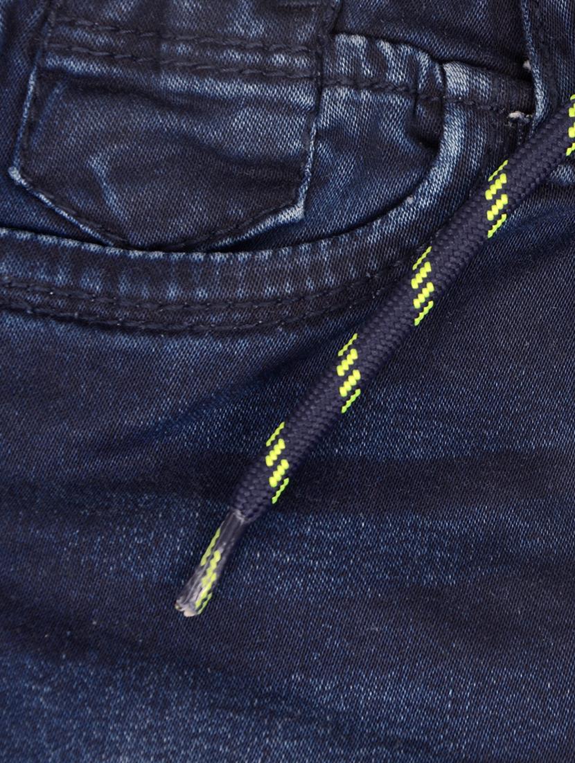 dark blue cotton blend washed jeans - 15832890 - Zoom Image - 3