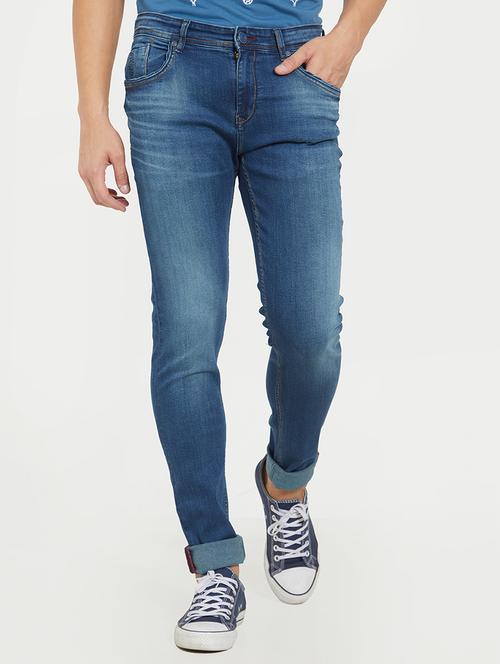 blue cotton washed jeans - 15832960 - Standard Image - 1