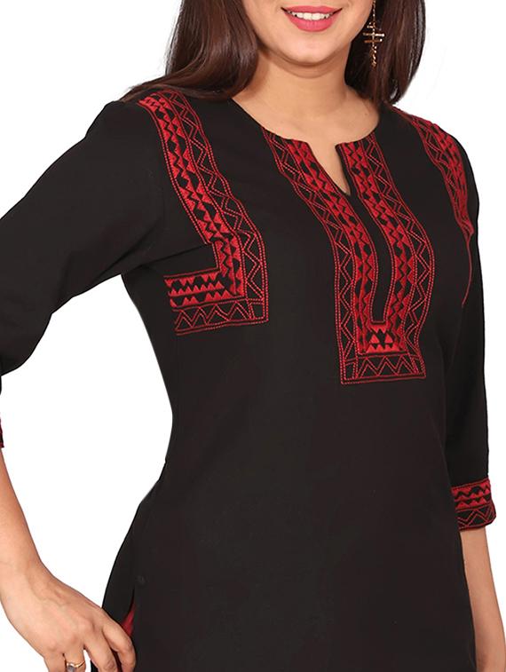 embroidered straight kurti - 15833143 - Zoom Image - 3