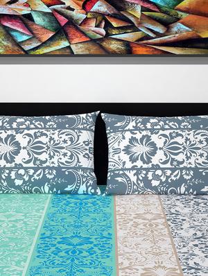 100% cotton double bedsheet with 2 pillow covers - 15834538 - Standard Image - 3