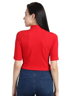 mock neck crop top - 15835439 - Standard Image - 3
