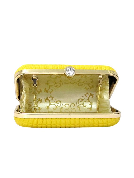 yellow leatherette (pu) box clutch - 15836285 - Zoom Image - 3
