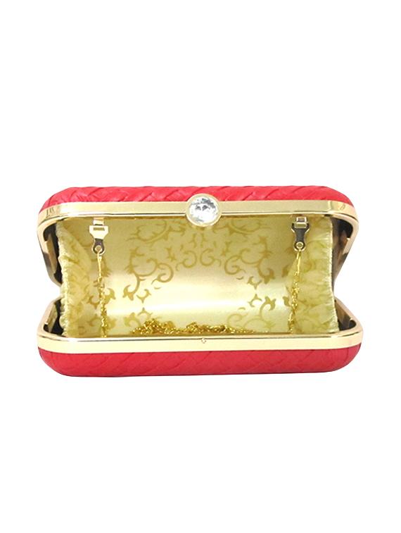 red leatherette (pu) box clutch - 15836286 - Zoom Image - 3