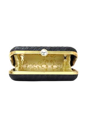 black leatherette (pu) box clutch - 15836289 - Standard Image - 3