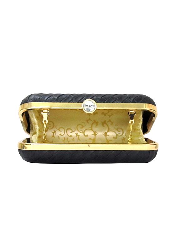 black leatherette (pu) box clutch - 15836289 - Zoom Image - 3